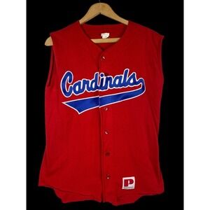 Vtg St Louis Cardinals Jersey Shirt Tank Top Small Mens Paramount 1980s #35